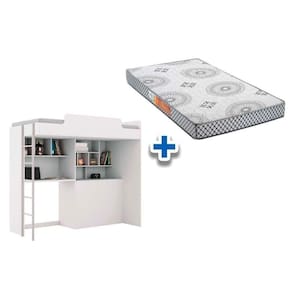 Colchão Pérola Polar (1un) + Multifuncional Teen Aquarela Branco