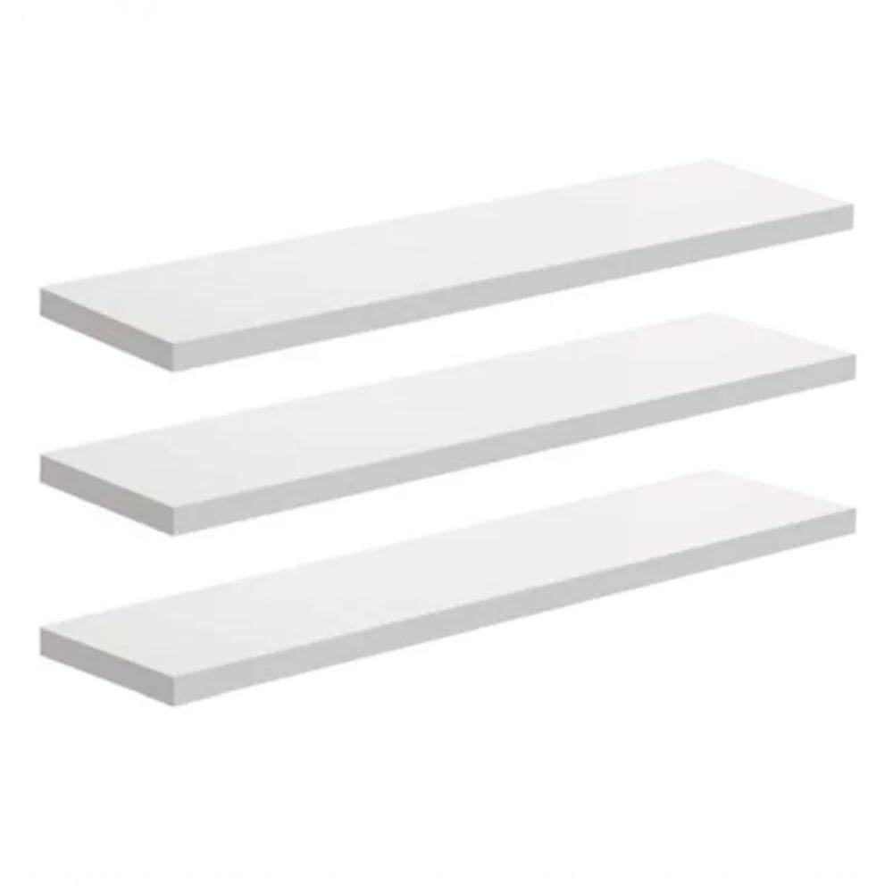 Kit 3 Prateleiras Decorare Branca 10 X 40cm - Prat-k