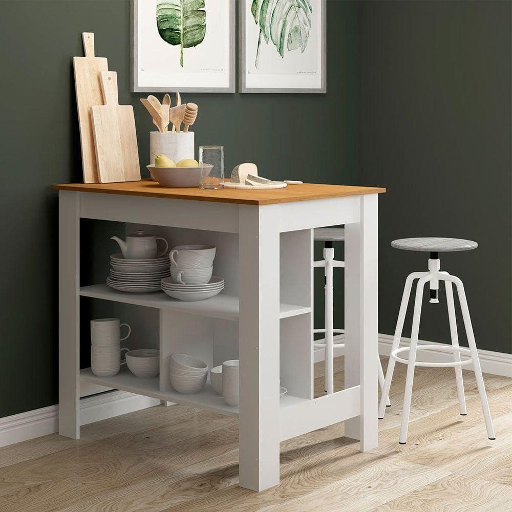 Bancada De Cozinha 103x92x68cm Mdp Menu Móveis Branco