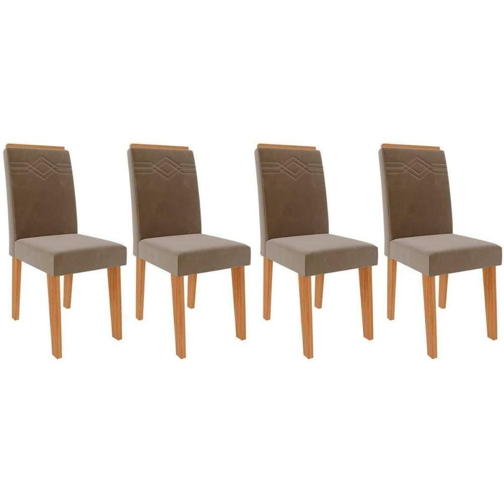 Cadeira Sala De Jantar Taís Kit 4 Un Nature joli