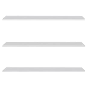 Prateleira Flutuante De Quarto Adulto Kit 3 Suporte Invisível 91cm Yara Branco - Lumil