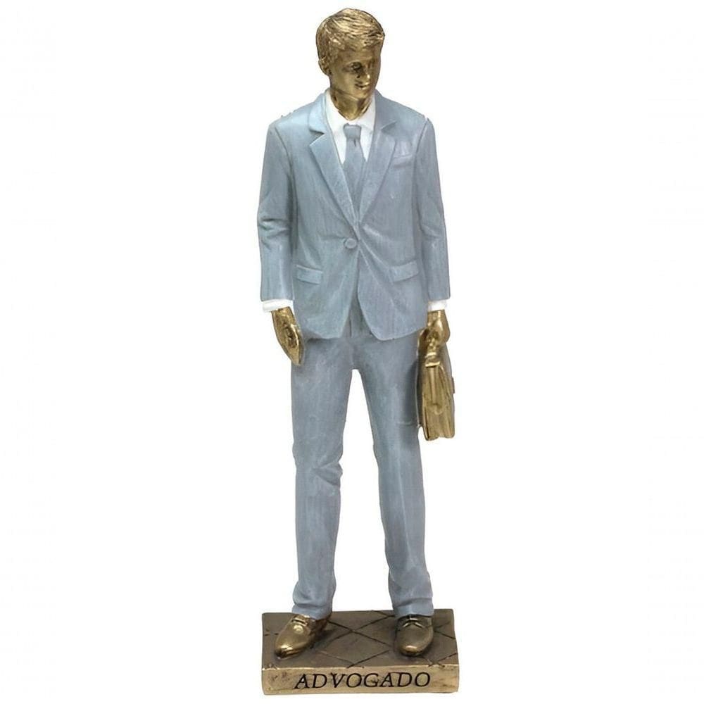 Estatueta Profissão Advogado Escultura Enfeite Resina 25cm