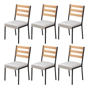 Cadeiras para Sala de Jantar 6 Unidades Londres Off White / Preto