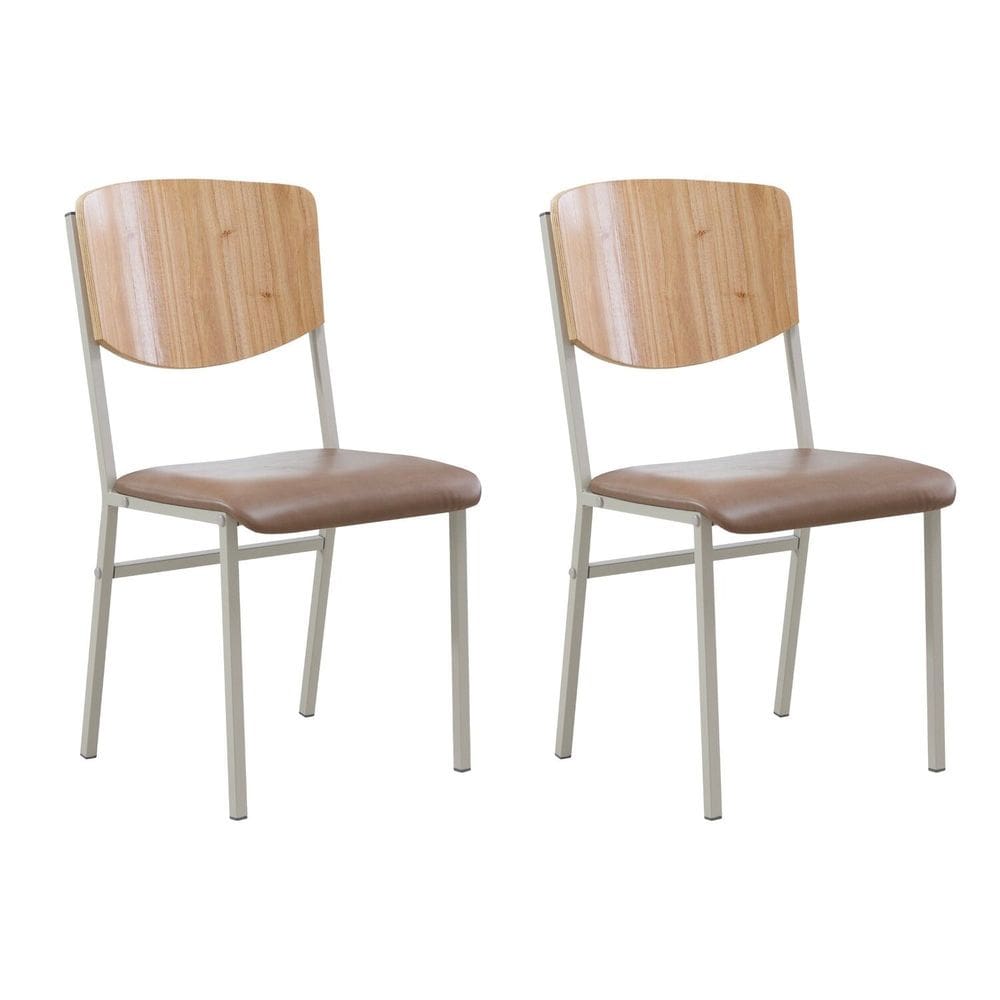 Cadeiras para Sala de Jantar 2 Unidades Confort Bege / Champanhe