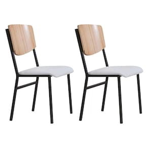 Conjunto 2 Cadeiras para Sala de Jantar Confort Bege / Preto