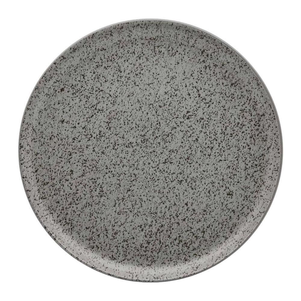 Prato Raso Em Cerâmica Flat Gray 26cm Oxford