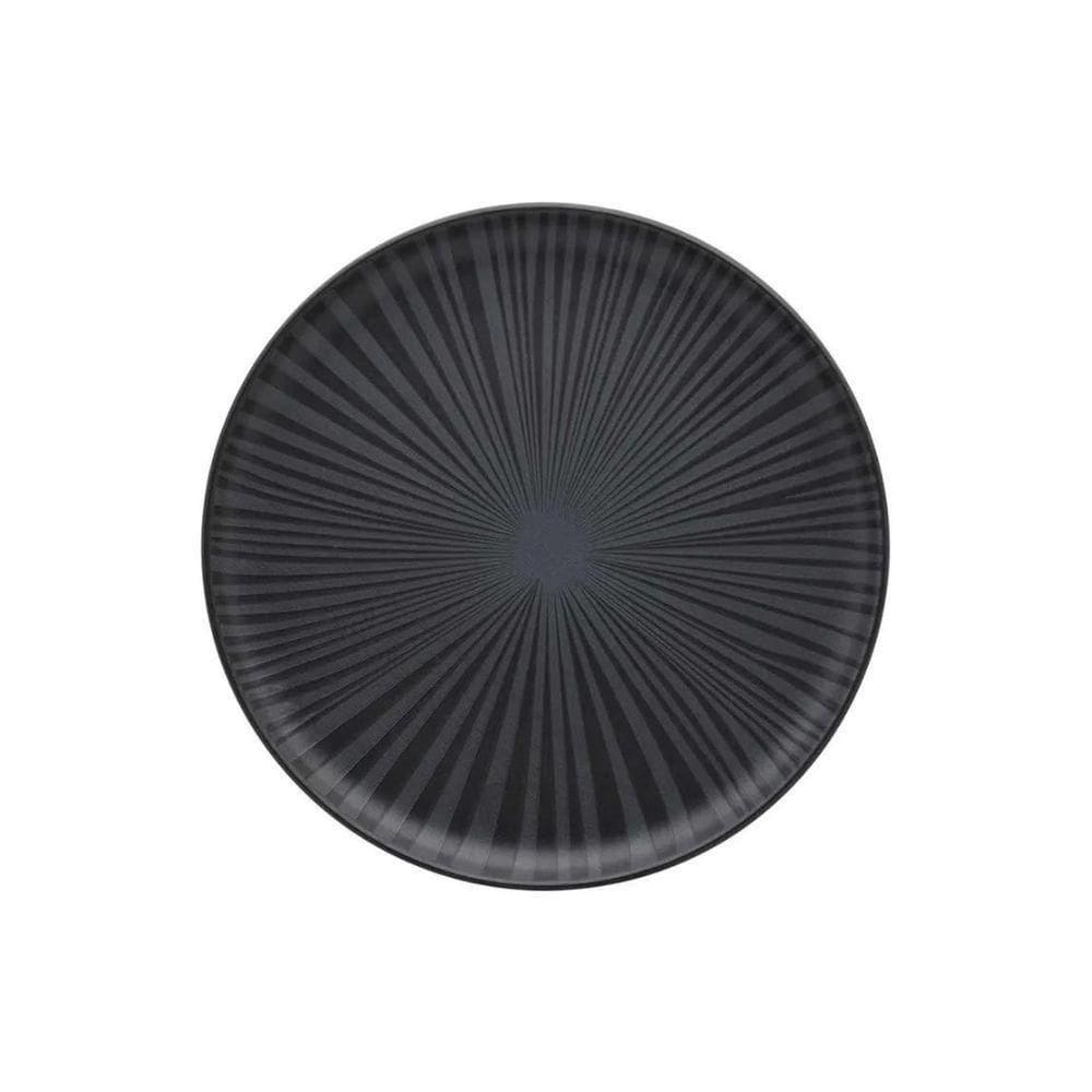 Prato Sobremesa Em Cerâmica Flat ônix 20cm Oxford