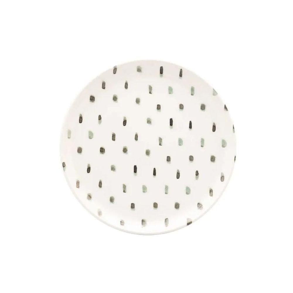 Prato Sobremesa Em Cerâmica Flat Samambaia 20cm Oxford