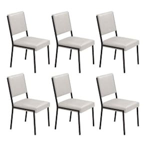 Cadeiras para Sala de Jantar 6 Unidades Lisboa Off White / Preto