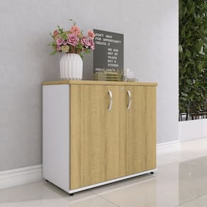 Armário para Escritório 2 Portas Pivotante Branco/Samba