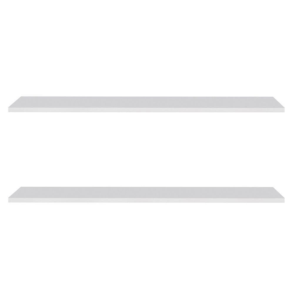 Prateleira Flutuante Para Cozinha Kit 2 Suporte Invisível 68cm Yara Branco - Lumil