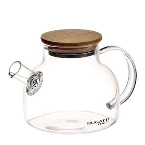 Bule De Vidro Coador De Bico Tampa De Bambu 500ml Bugatti