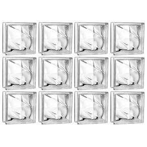 Kit 12 Tijolos Bloco De Vidro Raio Crystal 19x19x8 Tradestar