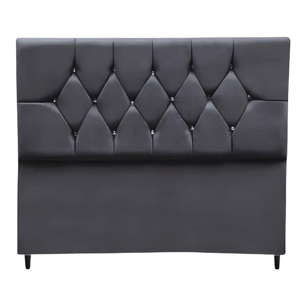 Cabeceira Estofada Cama Box Solteirão 100 Cm Suede Nina Cor:cinza Escuro