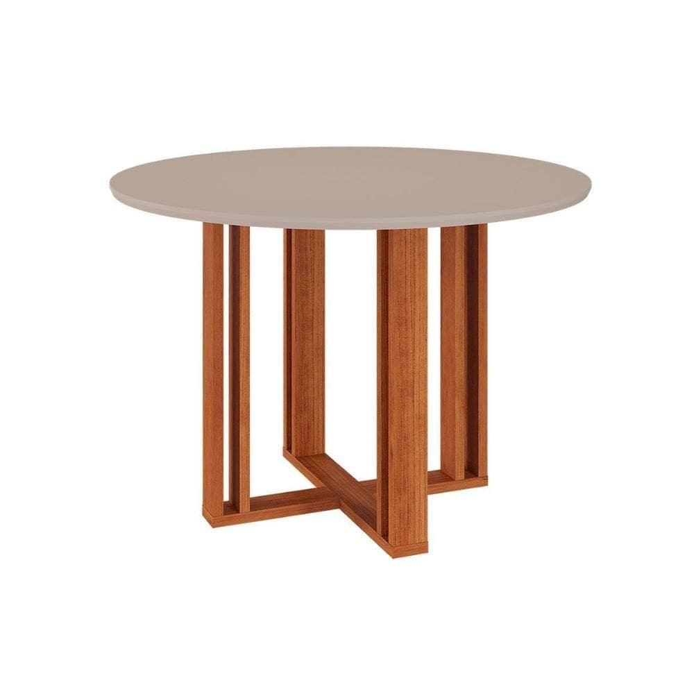 Mesa Para Cozinha Flora C-tampo Madeirado 109x109cm Cinamomo-off White - Cimol