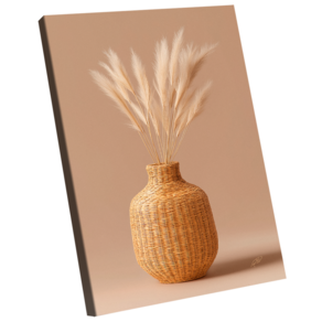 Quadro Decorativo Vaso e Folhas de Trigo Minimalista
