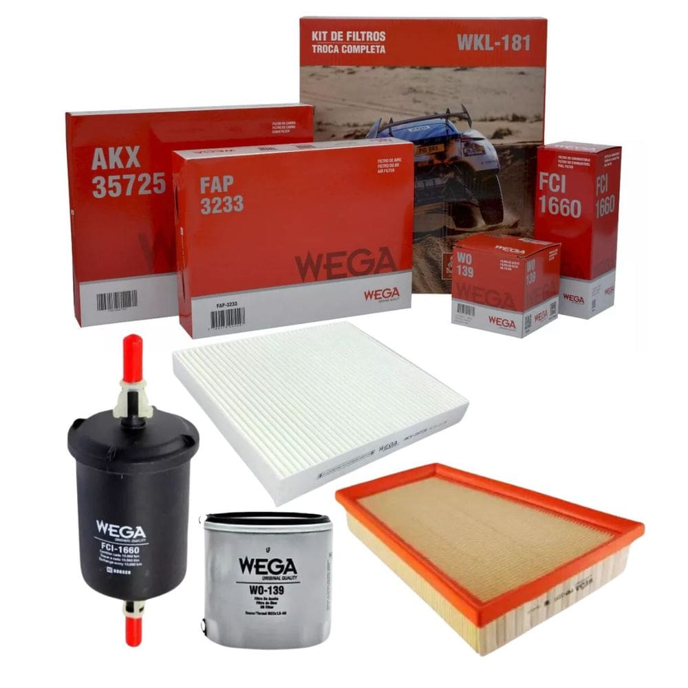 Kit De Filtros Montana 2023 A 2024 / Onix 2019 A 2024 / Onix Plus 2019 A 2024 / Tracker 2020 A 2024 - Wega Wkl181