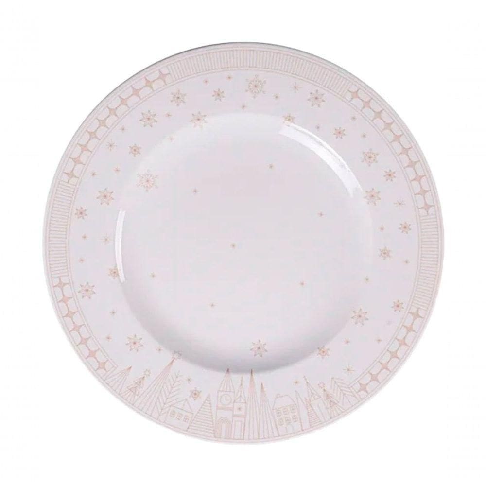 Kit Jogo Pratos Rasos Jantar 2pçs 2 Pessoas Capodanno 28cm