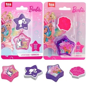 Kit Escolar Apontador Com Depósito + Borracha Barbie - Tris