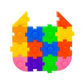 Brinquedo De Montar Interativo Plastico Blocos Infantil Coloridos Formas Triangulo Quadrado Circulo