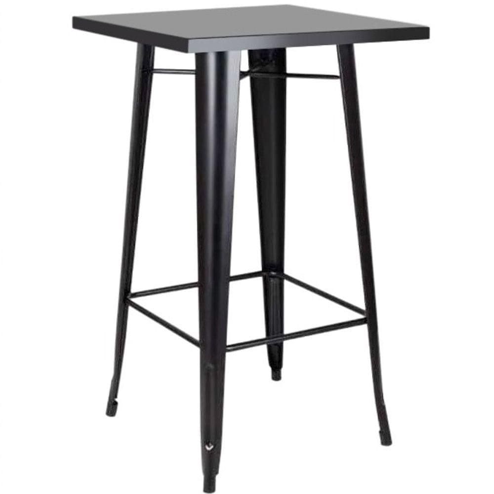 Mesa Bistrô Alta Tolix 60x60cm Preta, Ideal Para Bar, Café Ou área Gourmet