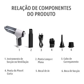Pó Portátil Mini Aspirador Potente Recarregável Para Carros