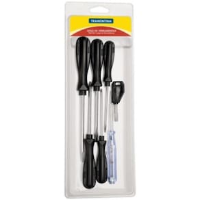 Kit Ferramentas 7 Peças, Sendo 5 Chaves de fenda + Chave teste + Chaveiro