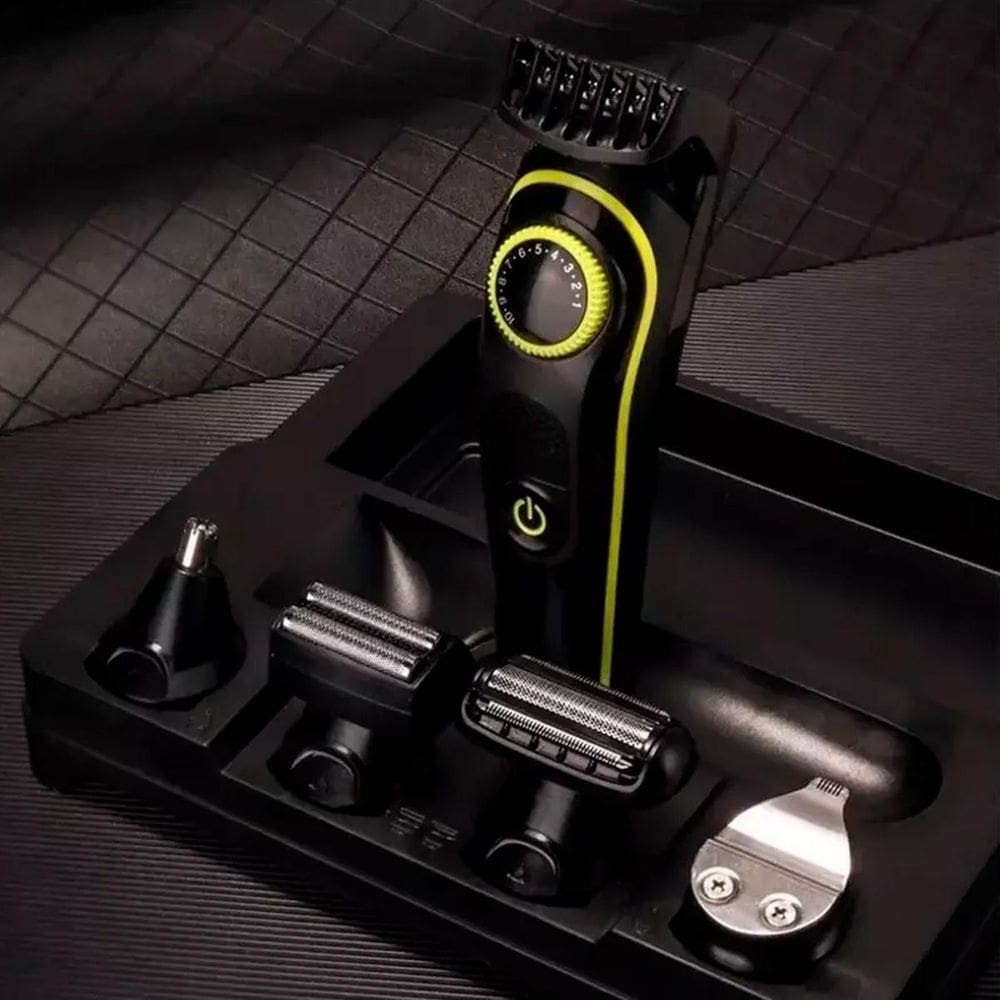Barbeador Elétrico Portátil Kit Corte Nariz Corpo Barba