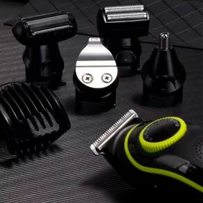 Kit 5 Em 1 Barbeador Profissional Elétrico Corpo Barba
