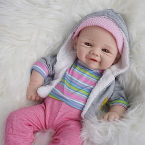 Reborn Baby Doll YaLuoqian com redução de 1:1 totalmente realista em silicone