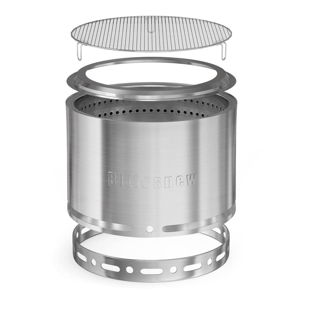 Fogão sem fumaça Fire Pit Bittesnew 304 em aço inoxidável 48cm