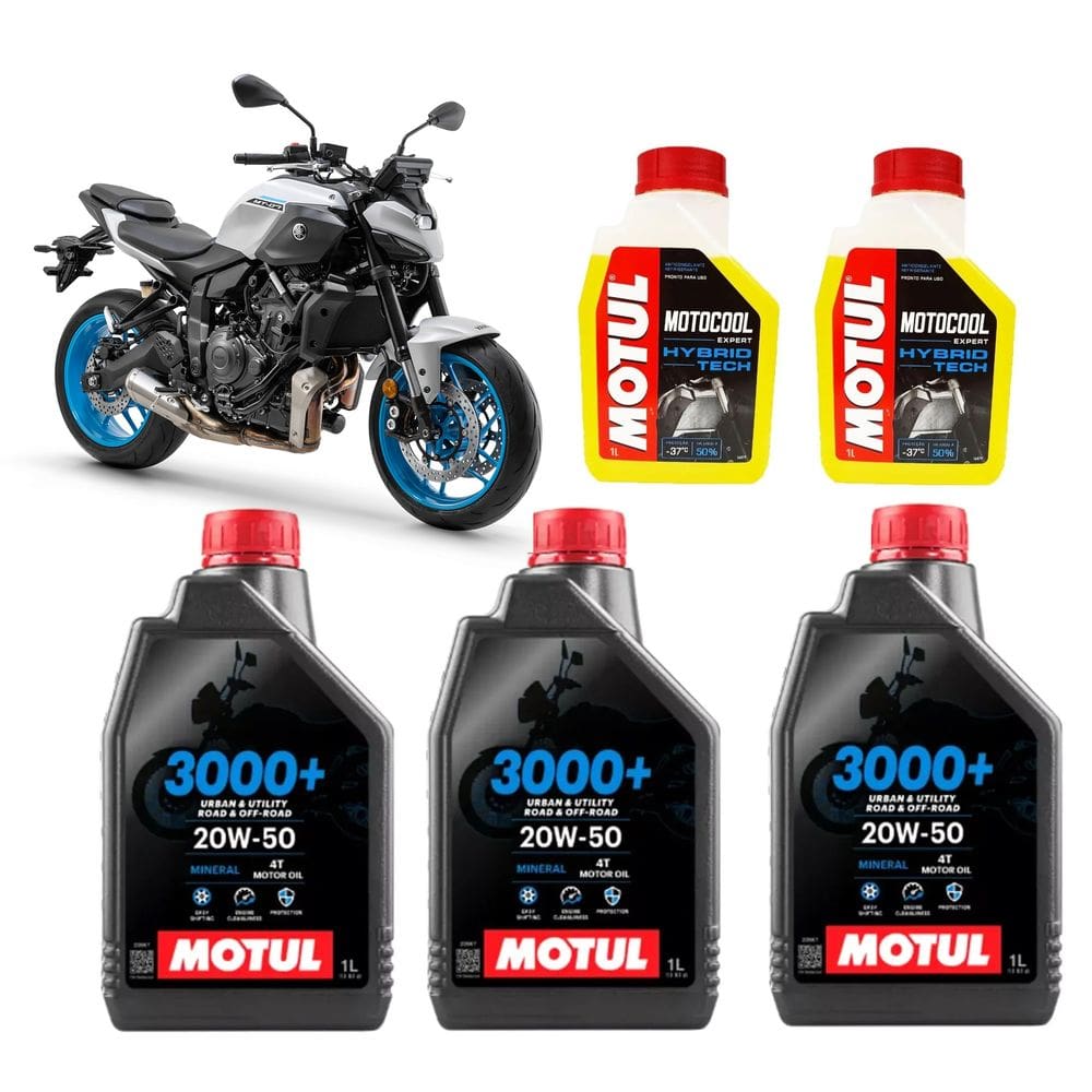 Kit 3L Óleo Motul 3000+ 20W50 Mineral  + 2L Motocool Expert -37º