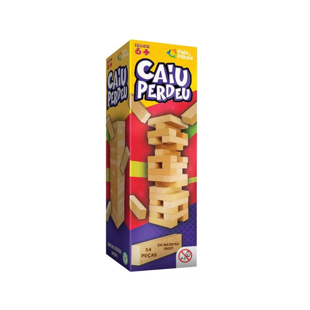 Jogo Caiu Perdeu Torre Madeira Equilíbrio Brinquedo Pais & F