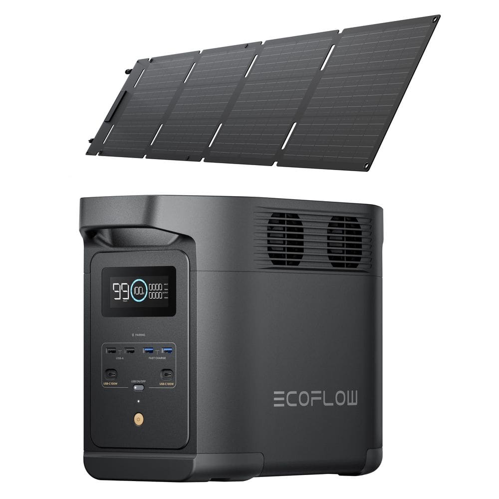 KIT Estação de Energia E980 110/127V Ecoflow Nobreak Gerador + painel solar Placa 45W