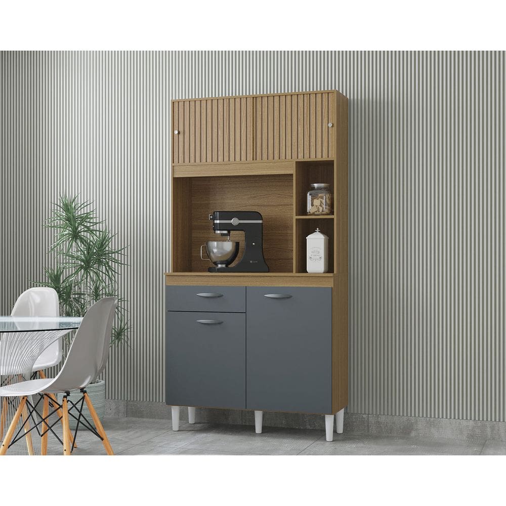 Cozinha Compacta Armário Organizador Duda 90cm Com Gaveta