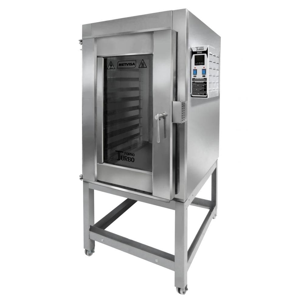 Forno Turbo Elétrico Metvisa Total Inox 10 Esteiras 300 Litros 18000W Trifásico 220V FTE300T220T60