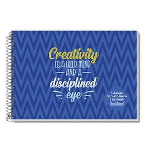 Caderno de Desenho e Cartografia 96 Folhas Capa Flexível 20cm x 27,5cm - Pauta Branca