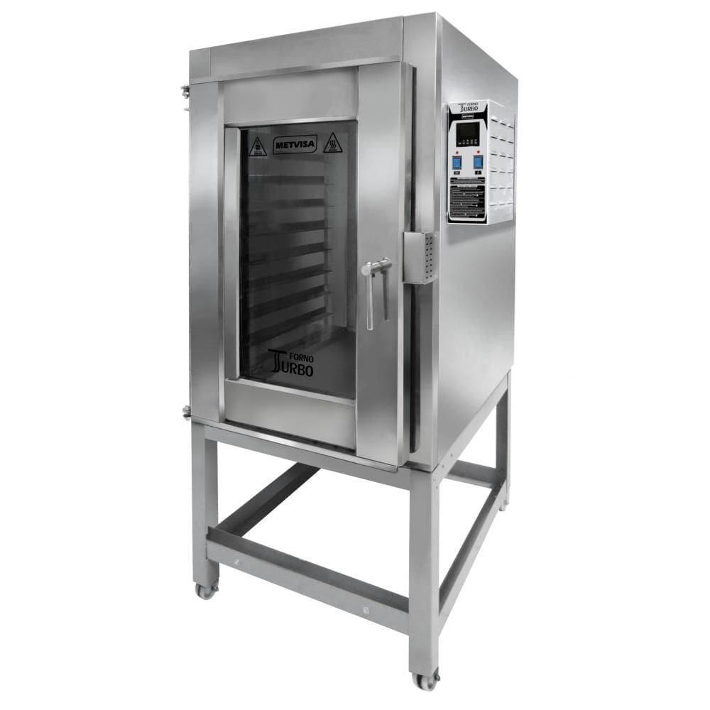 Forno Turbo Elétrico Metvisa Total Inox 10 Esteiras 300 Litros 18000W Trifásico 380V FTE300T380T60