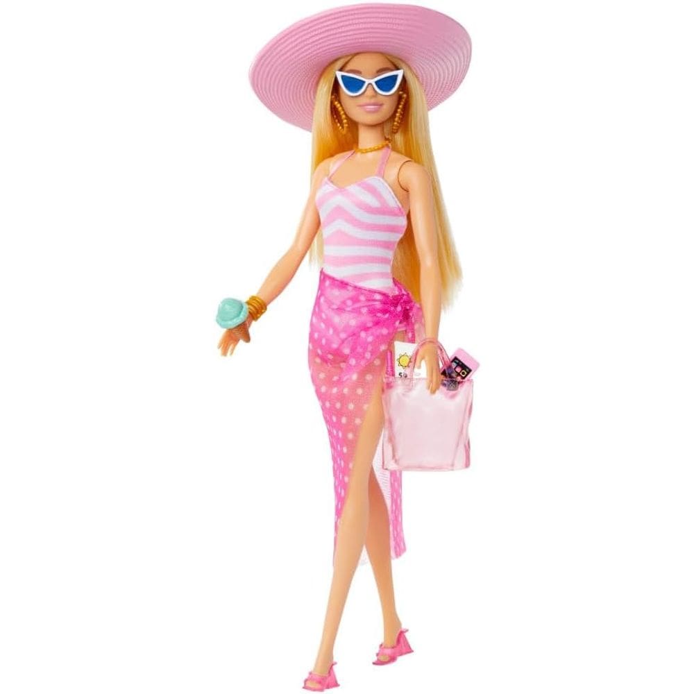 Hpl73 Barbie Boneca Dia De Praia