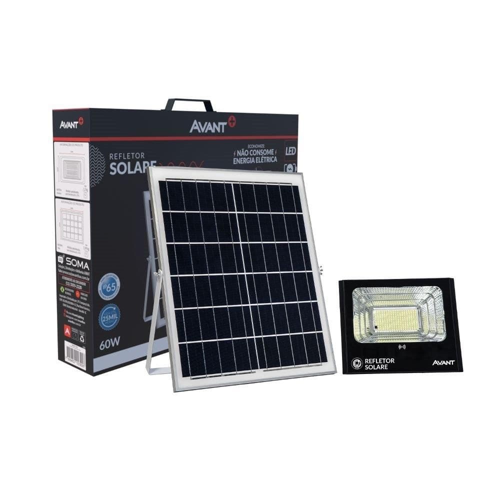Refletor Avant Solare LED 60w 6500k Preto
