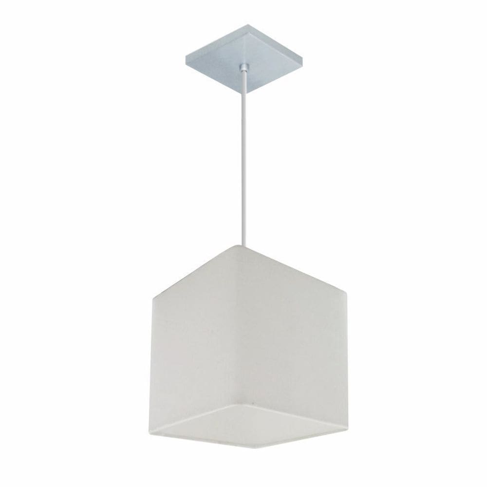 Lustre Pendente Quadrado Vivare Md-4223 Cúpula em Tecido 15/13x13cm - Bivolt