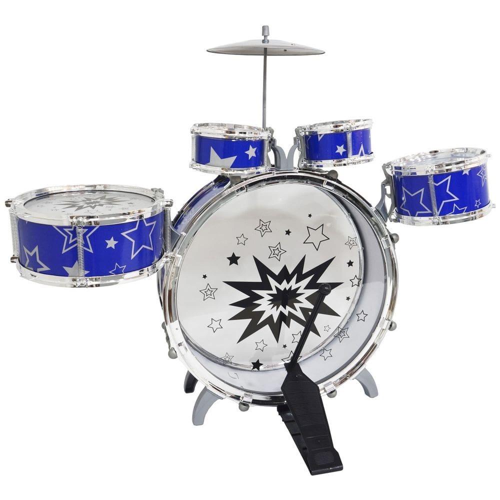 Bateria Infantil para Criança Profissional Completa Pedal Banco Baqueta Rock Star Importway Bw039