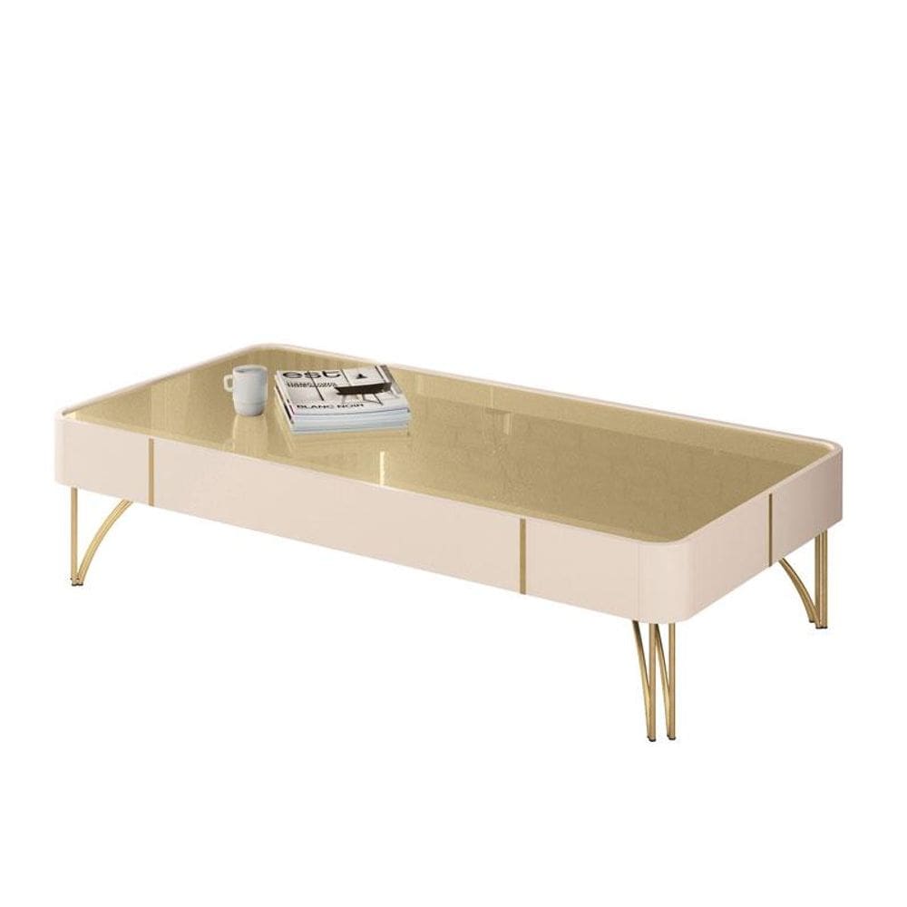 Mesa de Centro Cadenza Champanhe Off White - HB Móveis