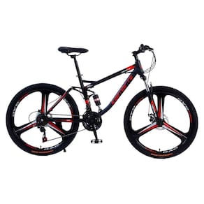 Bicicleta Aro 26 Terra Viva 21 Marchas Aço Carbono Bike Roda Liga Magnésio Preta Vermelha Wct Fitness
