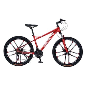 Bicicleta Aro 26 Alumínio Bike 21 Vel Marchas Freio A Disco Quadro Aço Carbono Cor Vermelho Wct Fitness