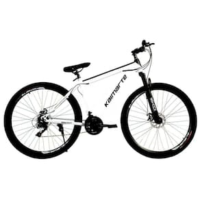 Bicicleta Aro 29 Bike 21 Vel Marchas Everest Freio A Disco Quadro Alumínio Leve Resistente Cor Branco/preto - Wct Fitness