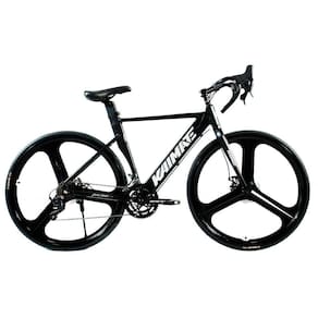 Bicicleta Speed Aro 700 Bike 16v Aeroedge Roda Liga De Alumínio Magnésio Freio A Disco Quadro Alumínio Resistente Leve Cor Preto - Wct Fitness