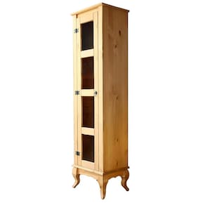 Cristaleira Rustica de Madeira Maciça 1 Porta Shop JM