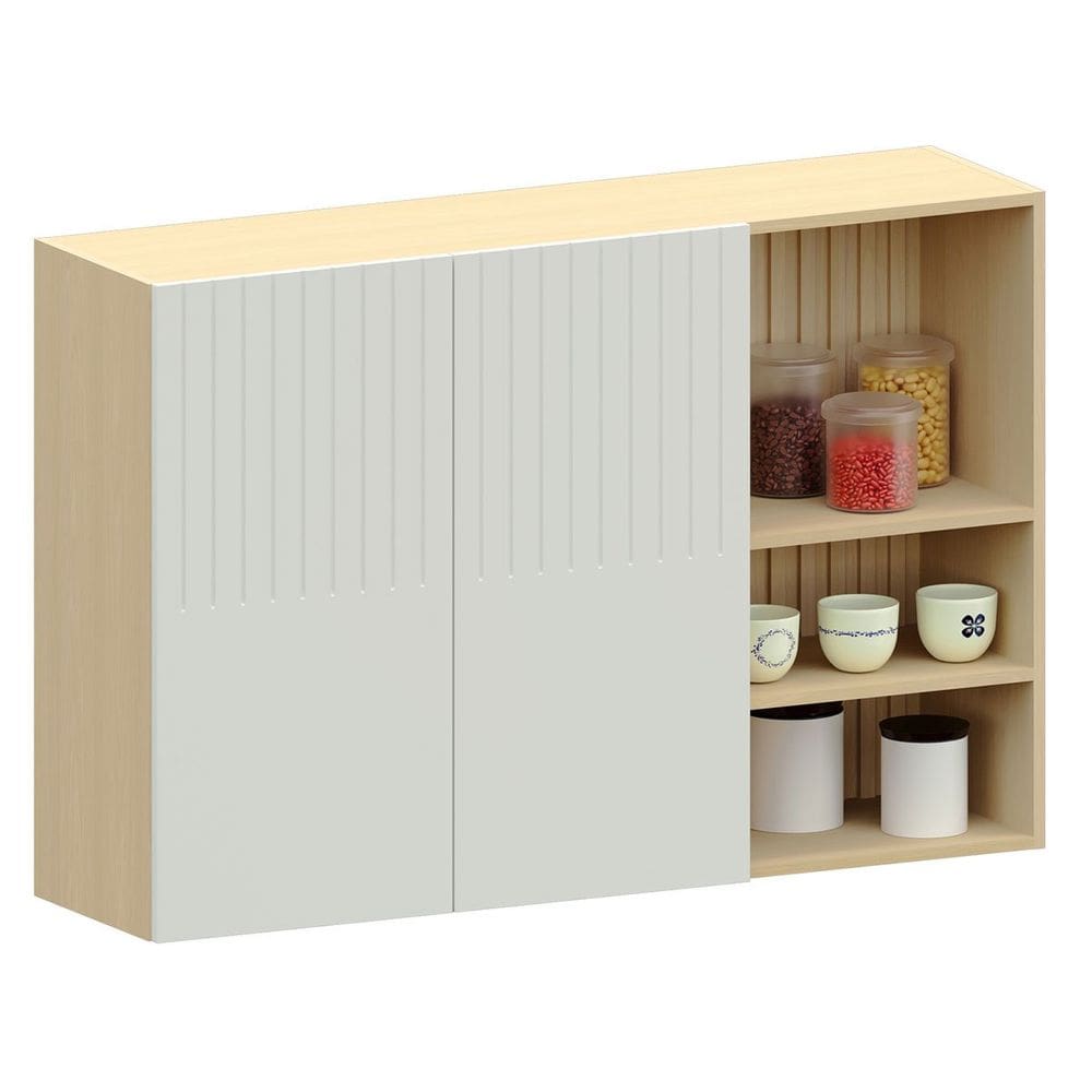 Armário Aéreo para Cozinha 120 cm com Nicho Aurora