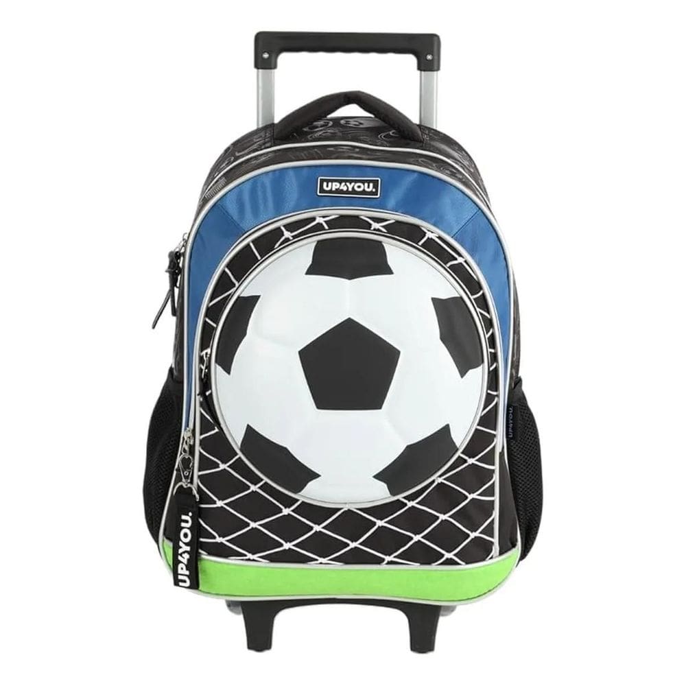 Mochila Escolar Futebol Rodinhas Preto Up4you - Ic41742up